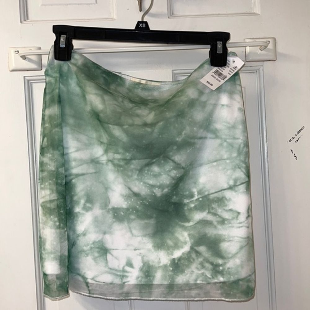 Lá‎ hearts jade marble high waisted skirt